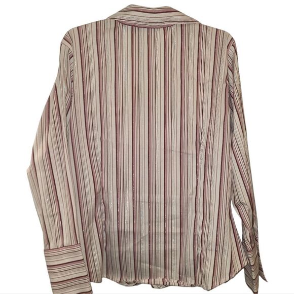 Ashley Stewart Stretch Lavender Sparkle Button Down Blouse - Picture 2 of 10